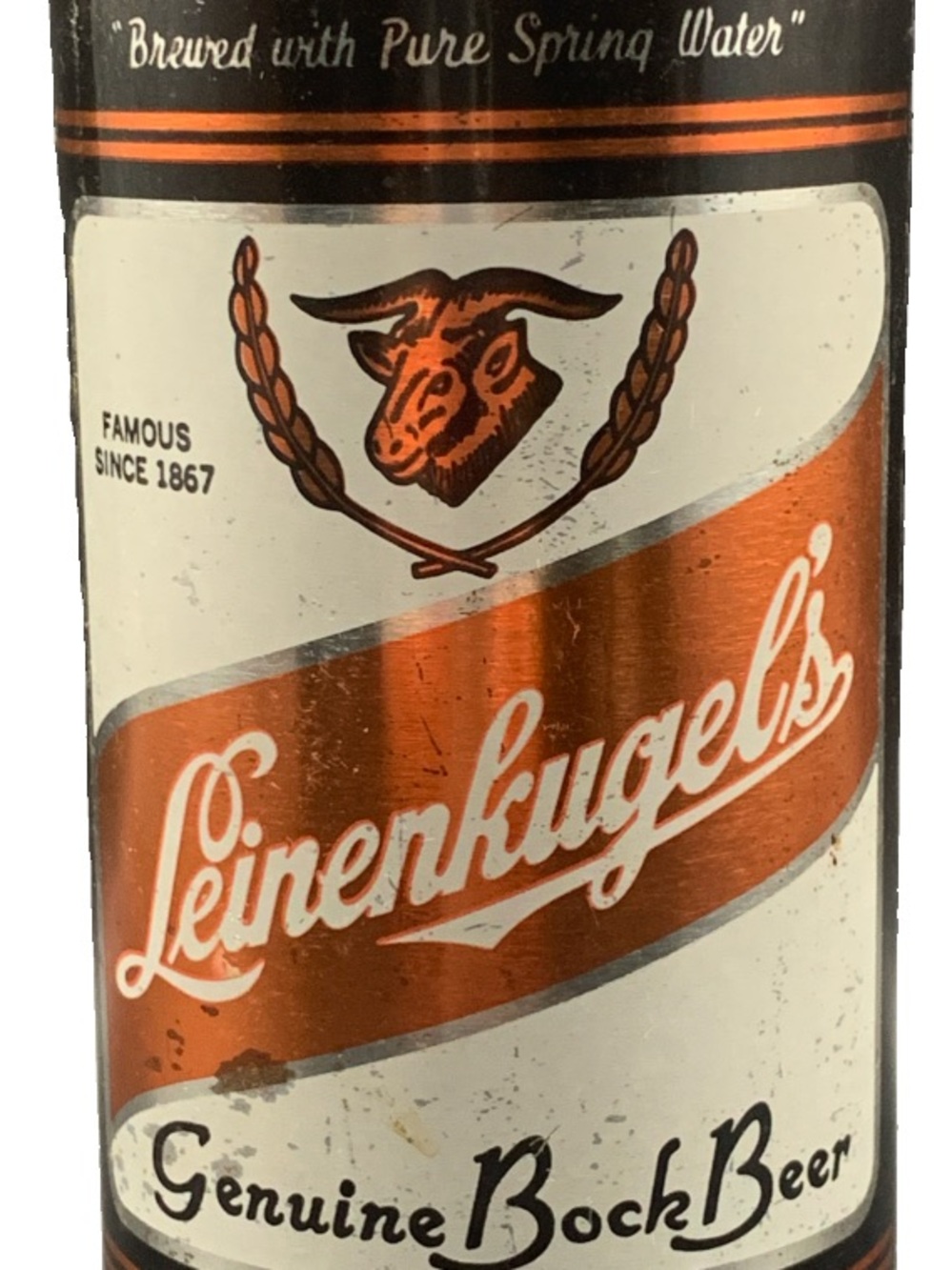 Vintage Beer Can Leinenkugel's Genuine Bock Beer Pull Tab Empty Steel Can